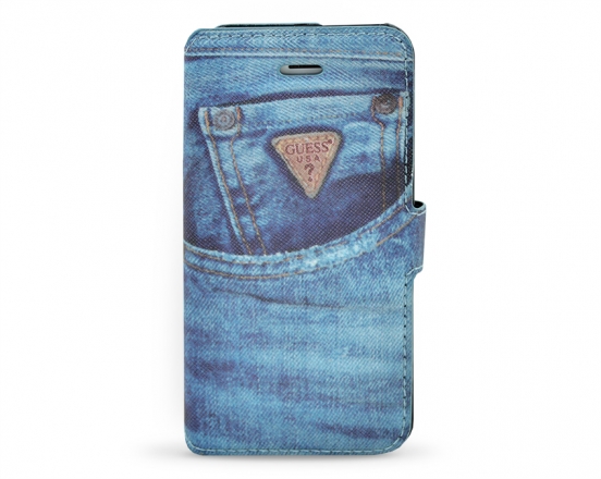 GUMFLBKP5DE Guess Denim Book Pouzdro Jeans pro Apple iPhone 5/5S