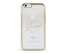 GUHCP6TRHG Guess Signature TPU Pouzdro Heart Gold pro iPhone 6/6S