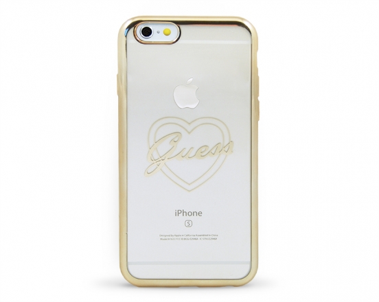 GUHCP6TRHG Guess Signature TPU Pouzdro Heart Gold pro iPhone 6/6S