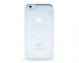 GUHCP6TRHS Guess Signature TPU Pouzdro Heart Silver pro iPhone 6/6S