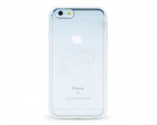 GUHCP6TRHS Guess Signature TPU Pouzdro Heart Silver pro iPhone 6/6S