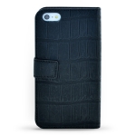GUFLBKSEMCOBK Guess Shiny Croco Book Pouzdro Black pro iPhone 5/5S/SE