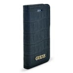 GUFLBKSEMCOBK Guess Shiny Croco Book Pouzdro Black pro iPhone 5/5S/SE