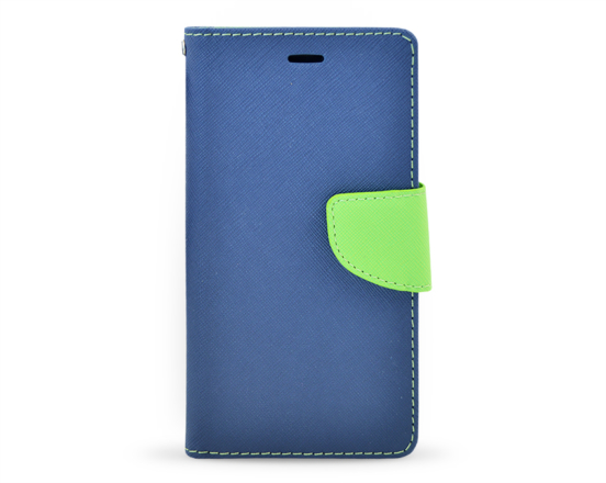 Book case Fancy Huawei P8 tmavě modrá/limetková