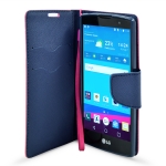 Book case Fancy LG G4 mini tmavě růžová/tmavě modrá