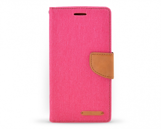 Book case Canvas Huawei Honor 4X růžová/hnědá