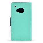 Fancy diary case HTC M9 mintová/tmavě modrá