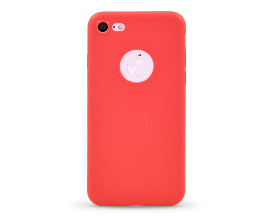 Kryt Luxury Ultra thin Leather Skin Soft TPU Apple iPhone 7 červený