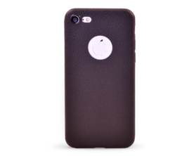 Kryt Luxury Ultra thin Leather Skin Soft TPU Apple iPhone 7 černý