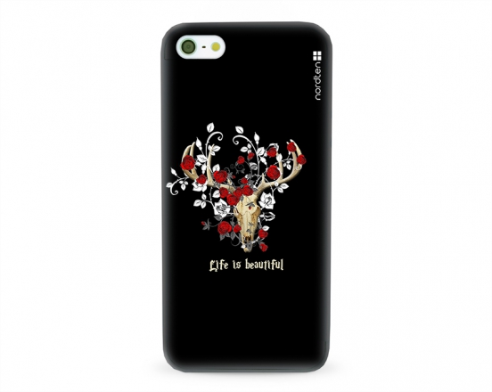 Kryt NORDTEN Rose deer skull Apple iPhone 5/5S/SE silikonový