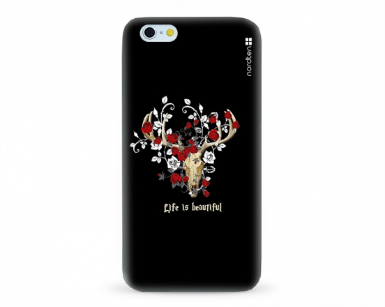 Kryt NORDTEN Rose deer skull Apple iPhone 6/6S silikonový