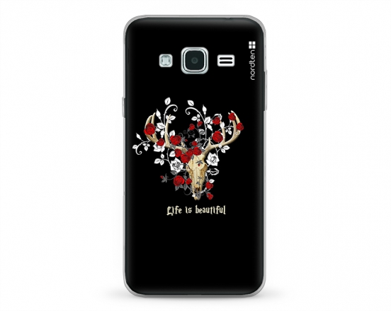 Kryt NORDTEN Rose deer skull Samsung Galaxy J3 silikonový