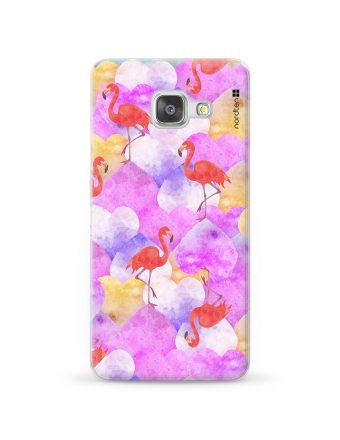 Kryt NORDTEN flamingo hearts Samsung Galaxy A3 silikonový