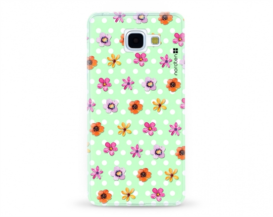 Kryt NORDTEN flowers mix green Samsung Galaxy A5 2016 silikonový