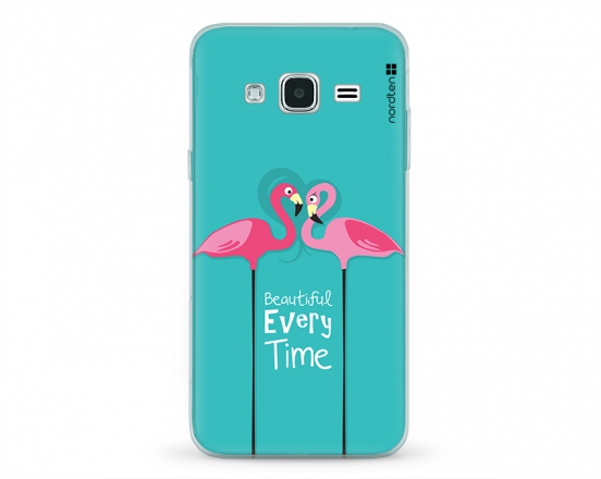 Kryt NORDTEN flamingo beautiful every time Samsung Galaxy J3 silikonový