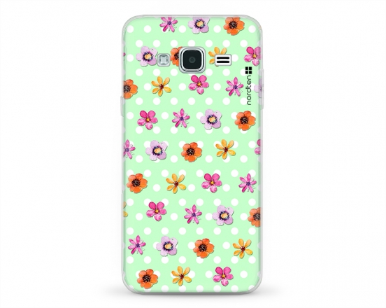 Kryt NORDTEN flowers mix green Samsung Galaxy J3 silikonový
