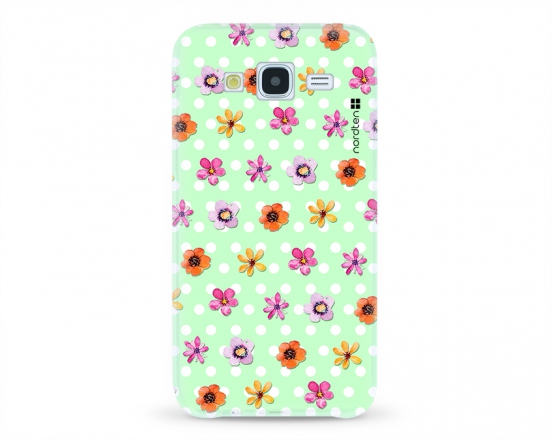 Kryt NORDTEN flowers mix green Samsung Galaxy J5 silikonový