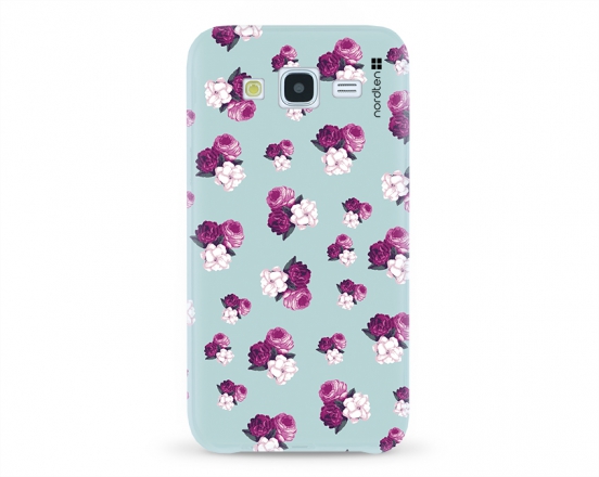 Kryt NORDTEN flowers mix purple green Samsung Galaxy J5 silikonový