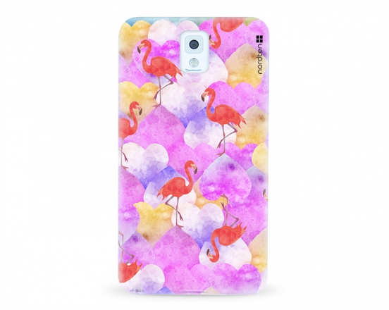 Kryt NORDTEN flamingo hearts Samsung Galaxy Note 3 silikonový