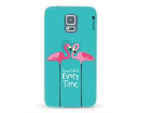 Kryt NORDTEN flamingo beautiful every time Samsung Galaxy S5 silikonový