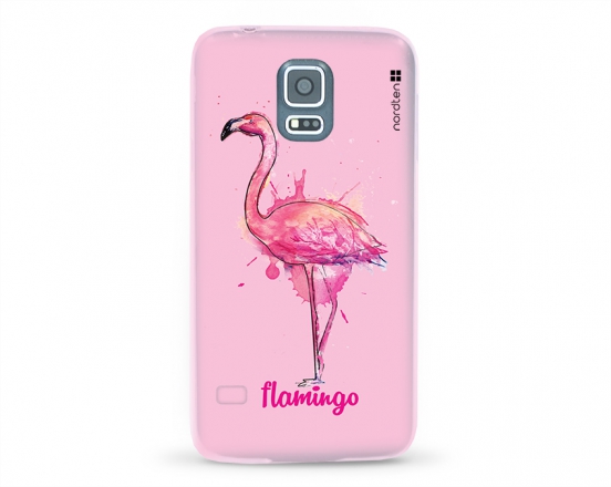 Kryt NORDTEN flamingo watercolor Samsung Galaxy S5 silikonový