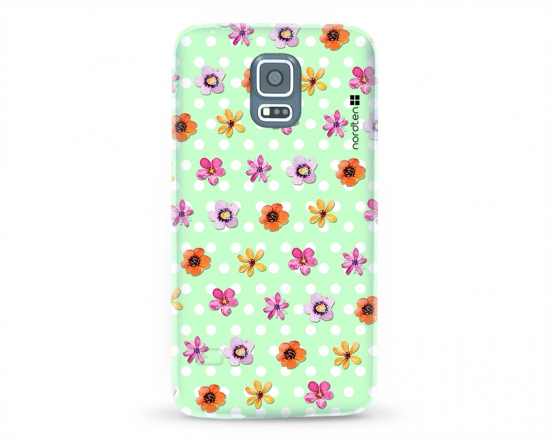 Kryt NORDTEN flowers mix green Samsung Galaxy S5 silikonový