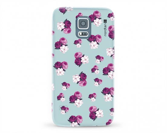 Kryt NORDTEN flowers mix purple green Samsung Galaxy S5 silikonový