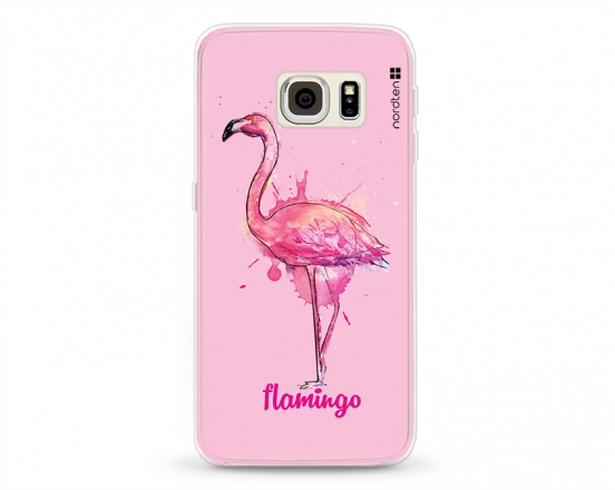Kryt NORDTEN flamingo watercolor Samsung Galaxy S6 Edge silikonový