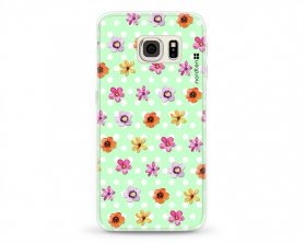 Kryt NORDTEN flowers mix green Samsung Galaxy S6 Edge silikonový