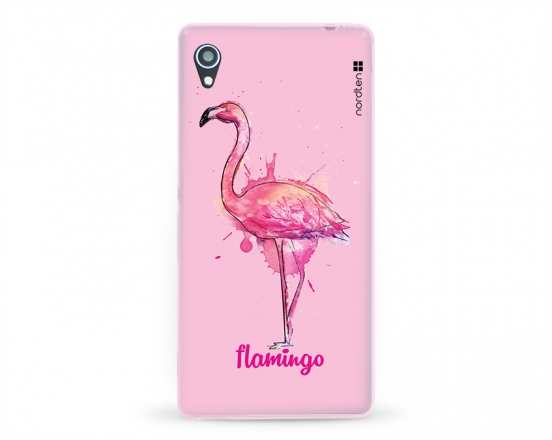 Kryt NORDTEN flamingo watercolor Sony Xperia M4 Aqua silikonový