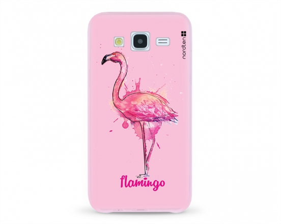 Kryt NORDTEN flamingo watercolor Samsung Galaxy J5 silikonový